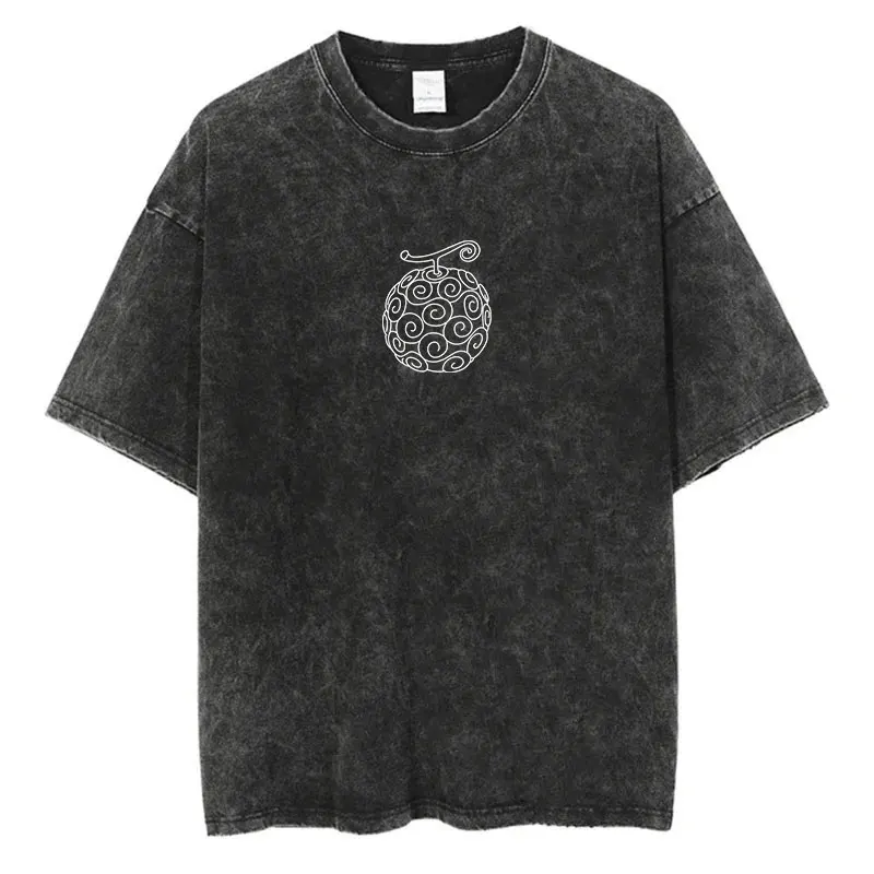 

New Anime ONE PIECE Anime Nika Luffy Washed T Shirt Spring Summer Vintage Men's Women Cotton Casual Oversized Tee Top Streetwear