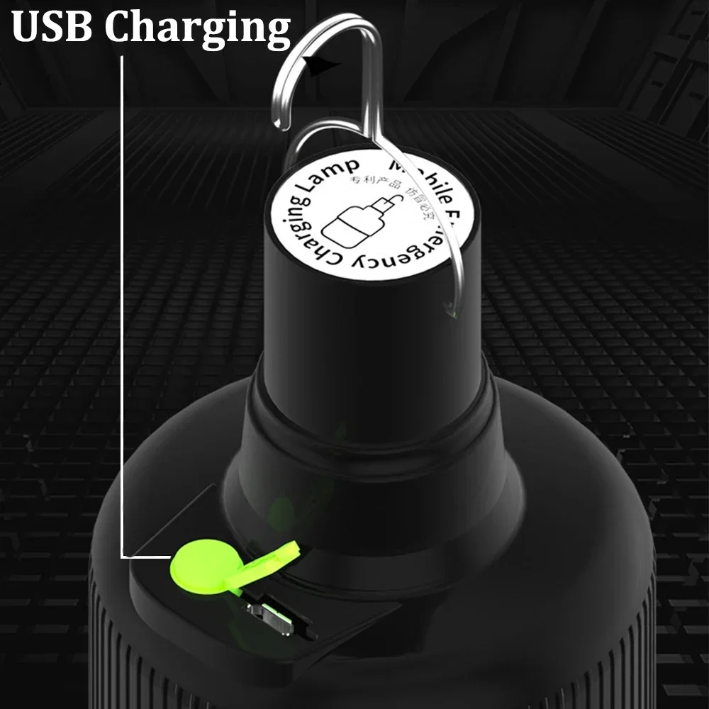 Powerful Mobile LED Bulbs Camping Lamp Emergency Light Outdoor Night Maket Hanging Lamps USB Rechargeable Lanterna Fishing