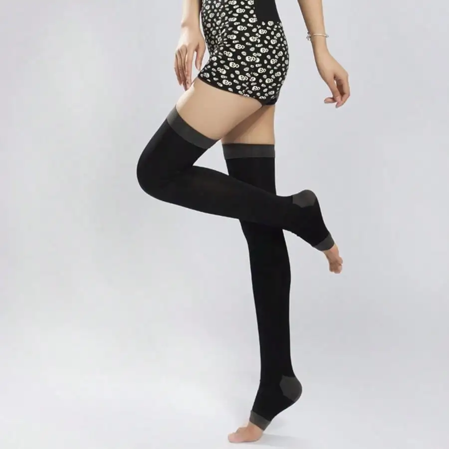 

Компрессионные чулки до бедра для улучшения кровообращения и коррекции фигуры ног, идеально подходят для дома, йоги, танцев