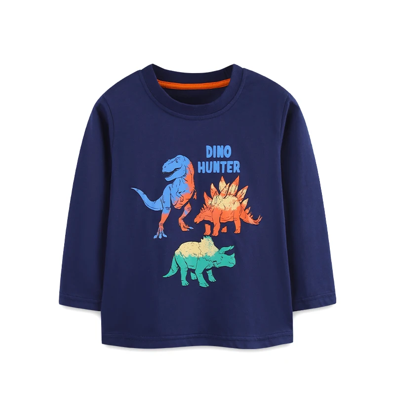 Europe and America fashion dinosaur print children's long-sleeved T-shirt autumn new boy long-sleeved pullover.