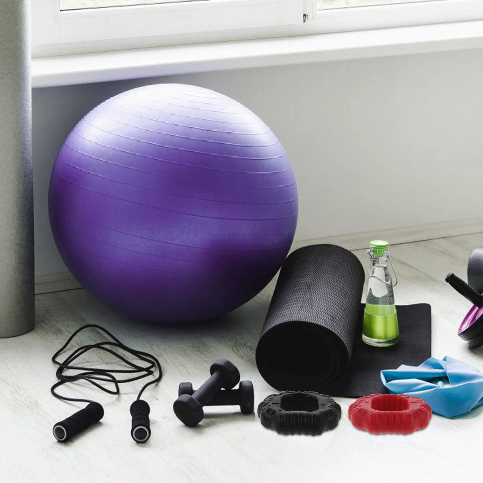 

2Pcs Silicone Hand Grip Trainer Finger Wrist Strengthener Portable Strengthener Rings Muscle Training Hand Grip Exerciser