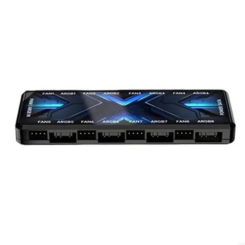 

ARGB PWM Fan Controller Hubs 5V 3 Pin 12V 4Pin SATAs Power 8 Port for Cooling