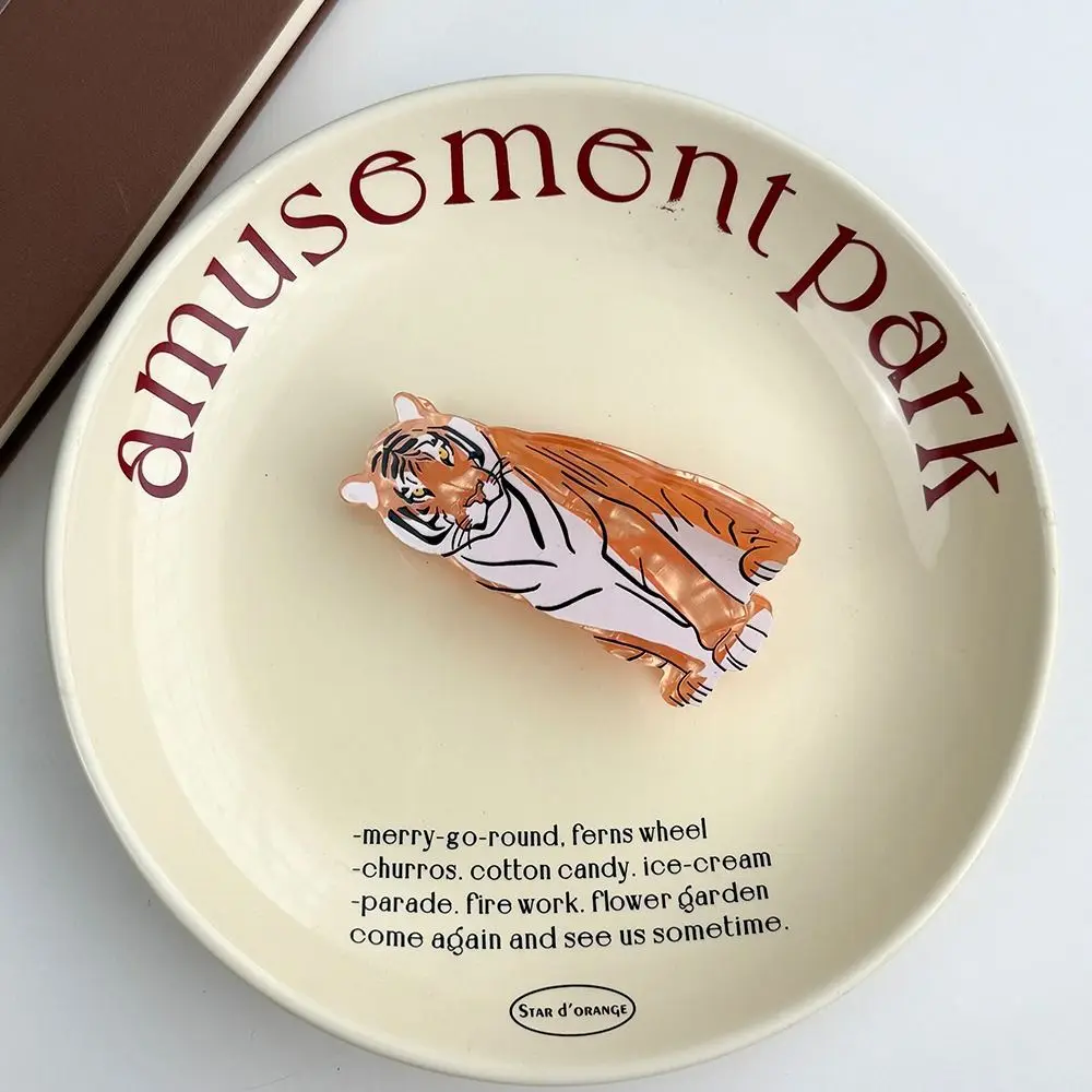 

Personalized PC Tiger Hair Claw Hairpin Acrylic Animal Shaped Hair Clip Korean Style Barrette Large Shark Clip Girls