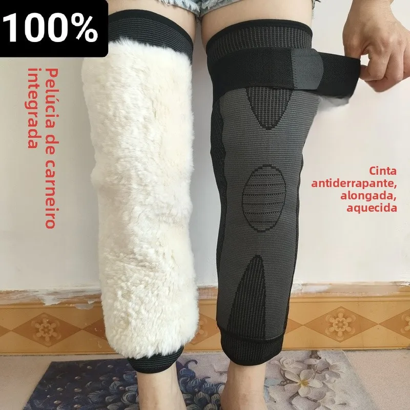 厚手の本物のウール製膝パッド、サイクリング用脚保護、秋冬の寒さ対策、中高年男女向け