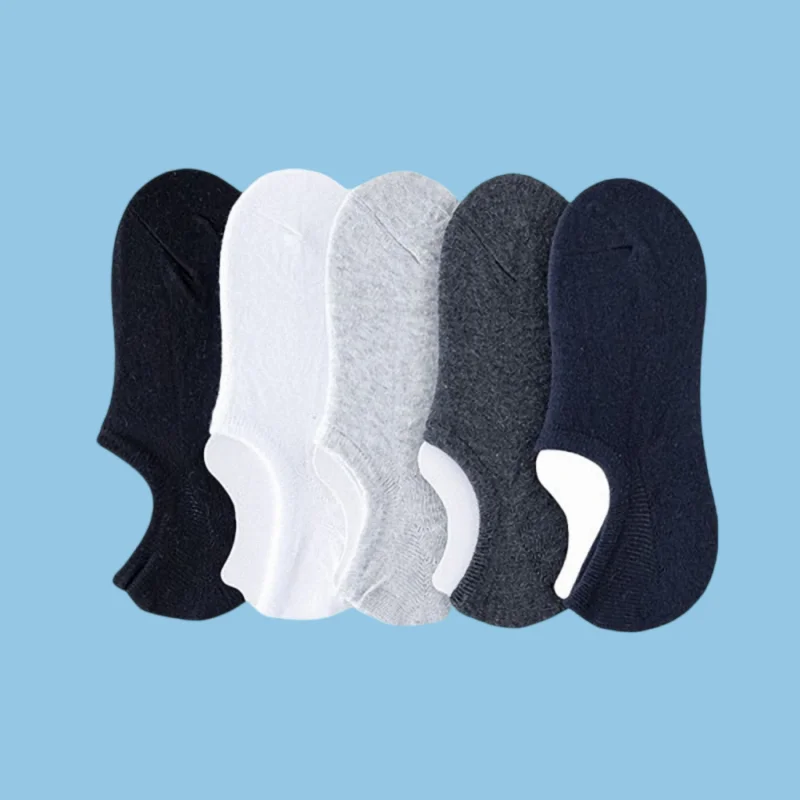 

5/10 Pairs New Men's Cotton Summer Thin Low-cut Shallow Invisible Socks Non-slip And Anti-falling Men's Sports Breathable Socks