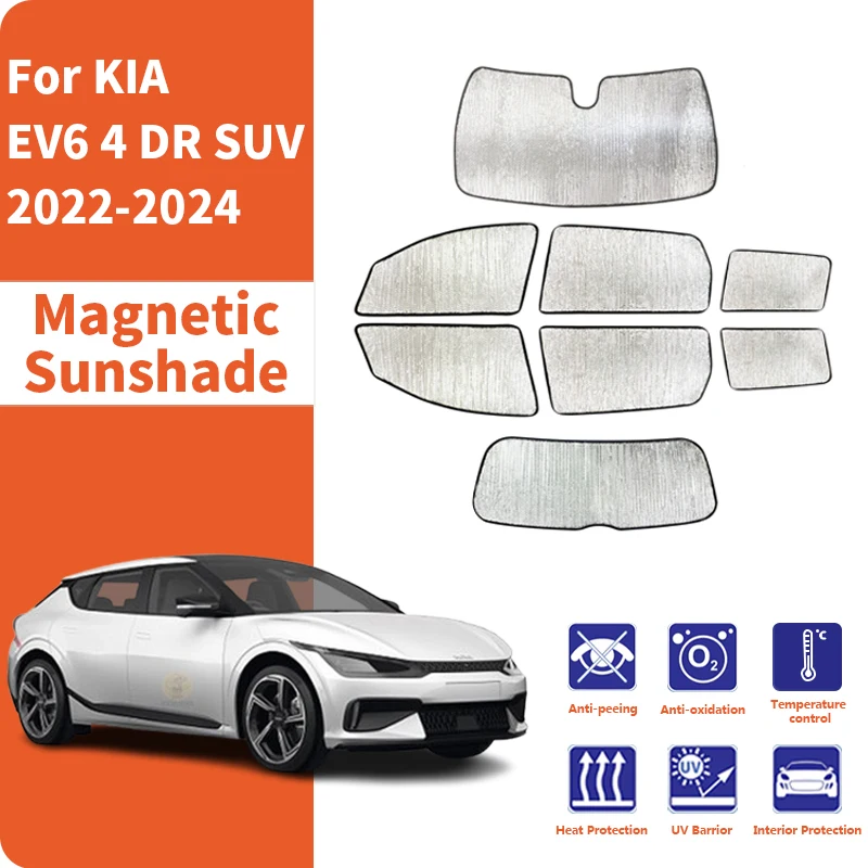 Custom Car Window Sunshade Anti-UV Car Sun Window Visors Sunshade Covers Accessories For KIA EV6 4 DR SUV 2022-2024