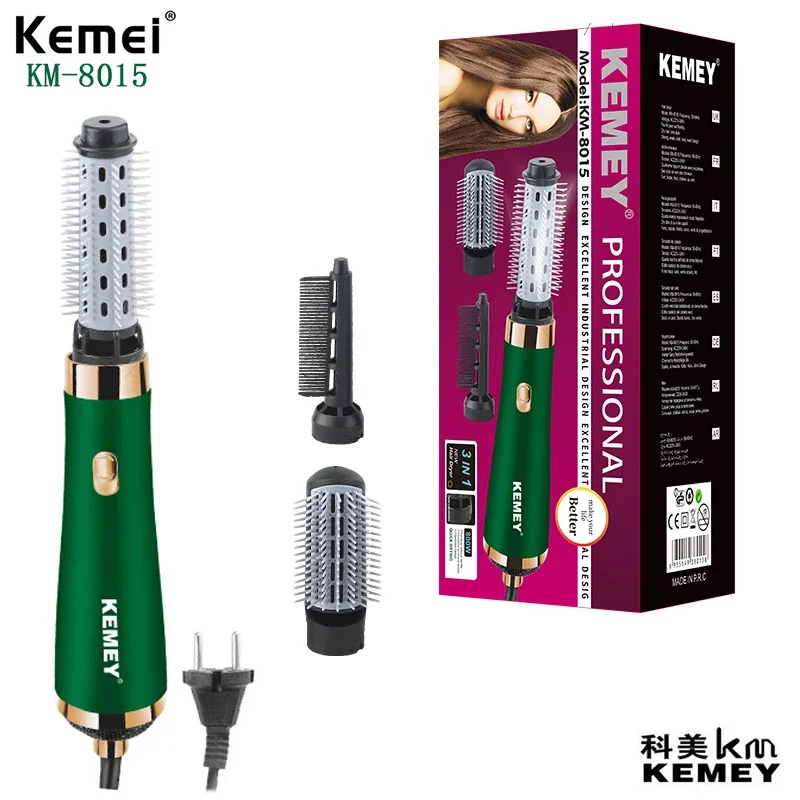 Kemei KM-8015 High Quality 3 In 1 3D Calefaction Electric Heating Straight  Máquina De Cortar Cabelo  Afeitar Maquina