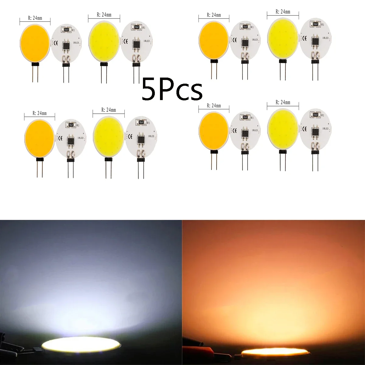 5 sztuk/partia G4 COB lampa LED światło Chip reflektor 1.5W DC12V zastępuje światło halogenowe czyste ciepłe białe oświetlenie dekoracyjne żarówki