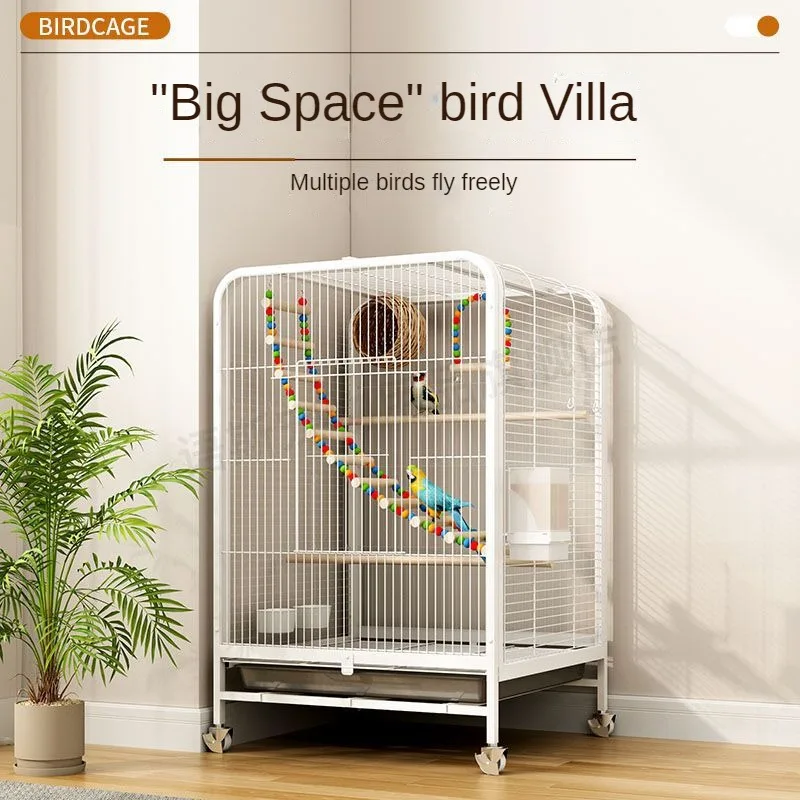 Bird Cage Family Large Tiger Skin Parrot Luxury Villa Large Xuan Feng Special Breeding Cage Octopus Small Bird Cage