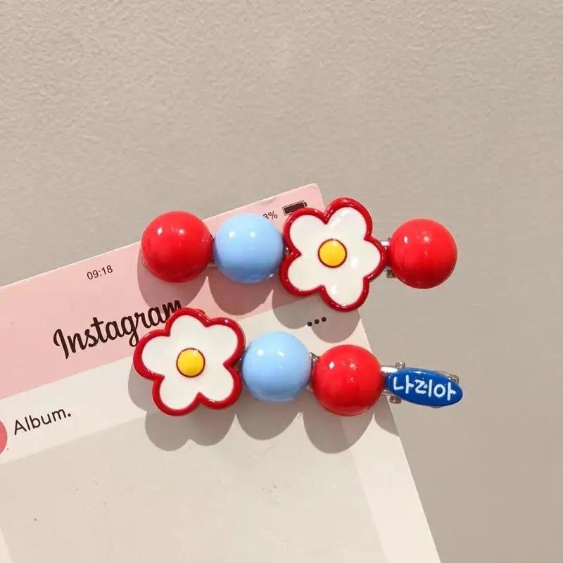 2 قطعة الحلوى الحلو الزعرور حبة زهرة الشريط مشبك شعر المرأة الجانب كليب لطيف دبوس الشعر الانفجارات المشابك اكسسوارات للشعر فتاة هدية