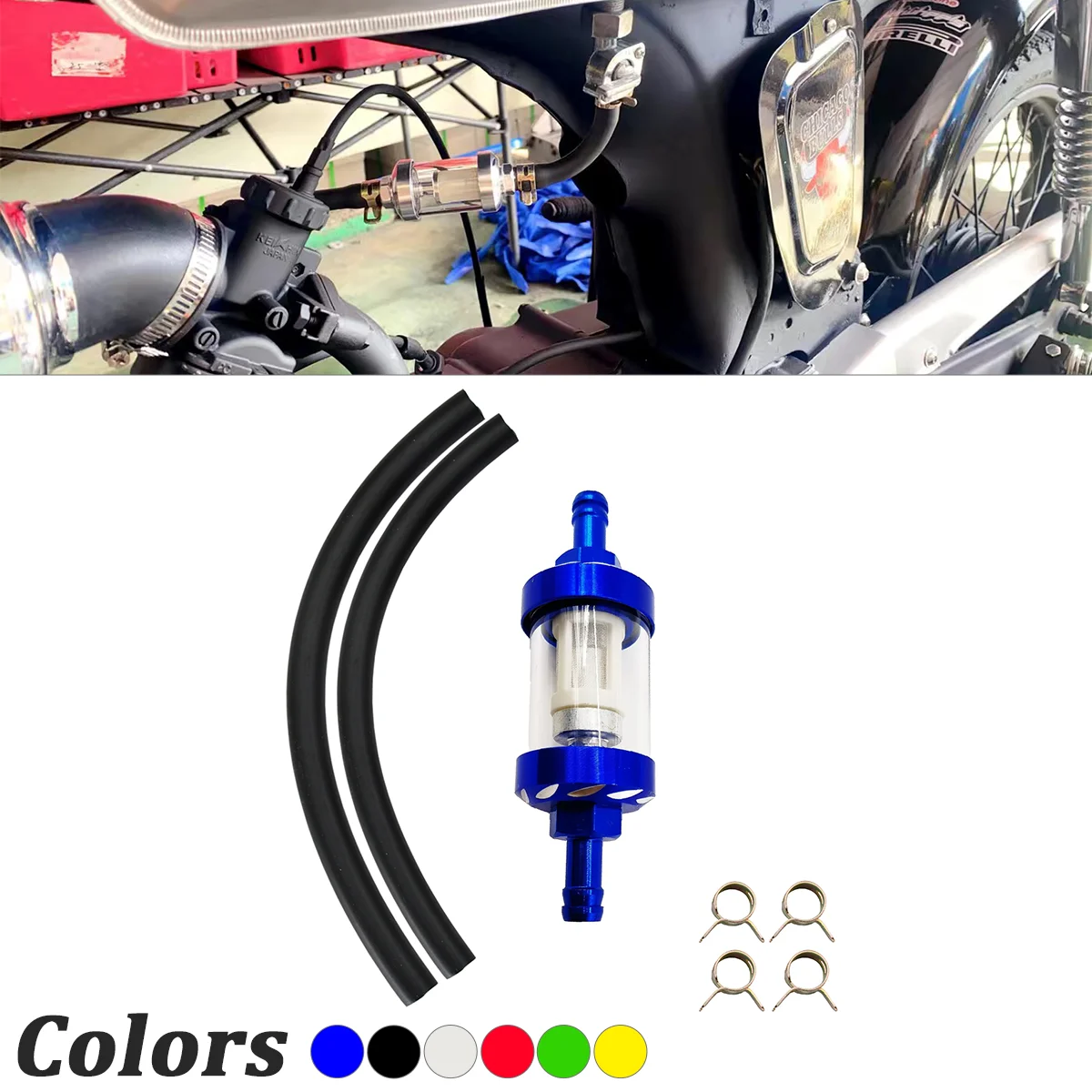 

8mm CNC Motorcycle Gas Fuel Gasoline Oil Filter Moto Accessories For ATV Pit Bike Car Motorcycle Oil Cup Universal Accessories