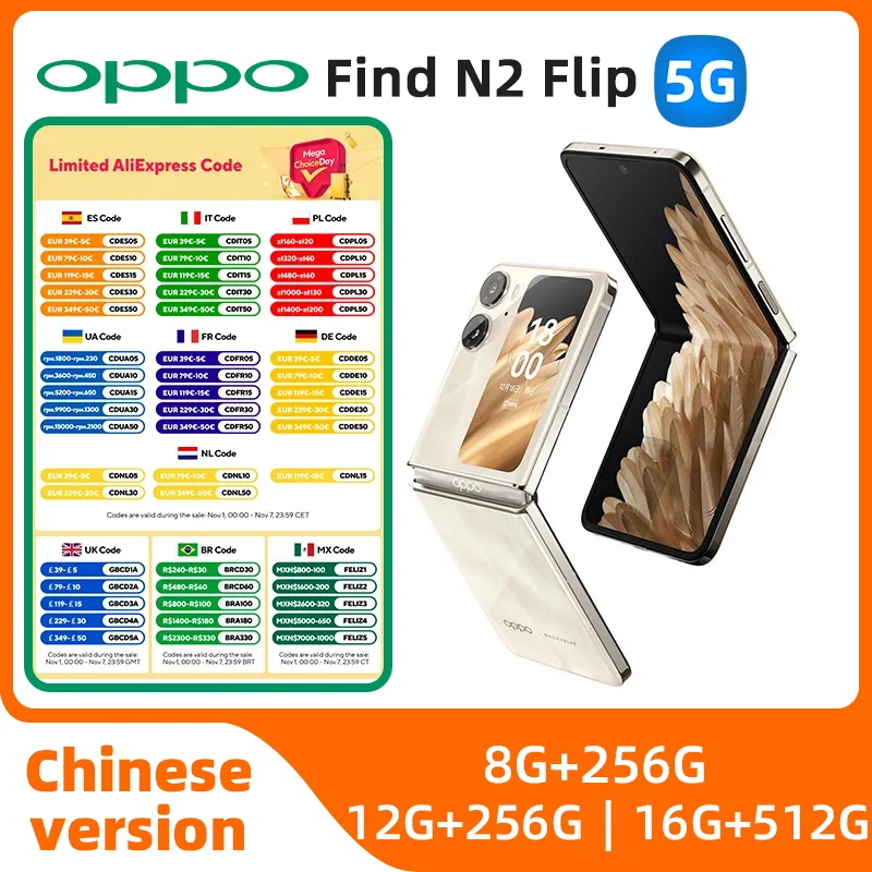 

OPPO Find N2 Flip Smartphone Dimensity 9000+ 6.8Inch 120HZ 4300mAh Battery NFC Google Play Store Cell Phone OTG used phone