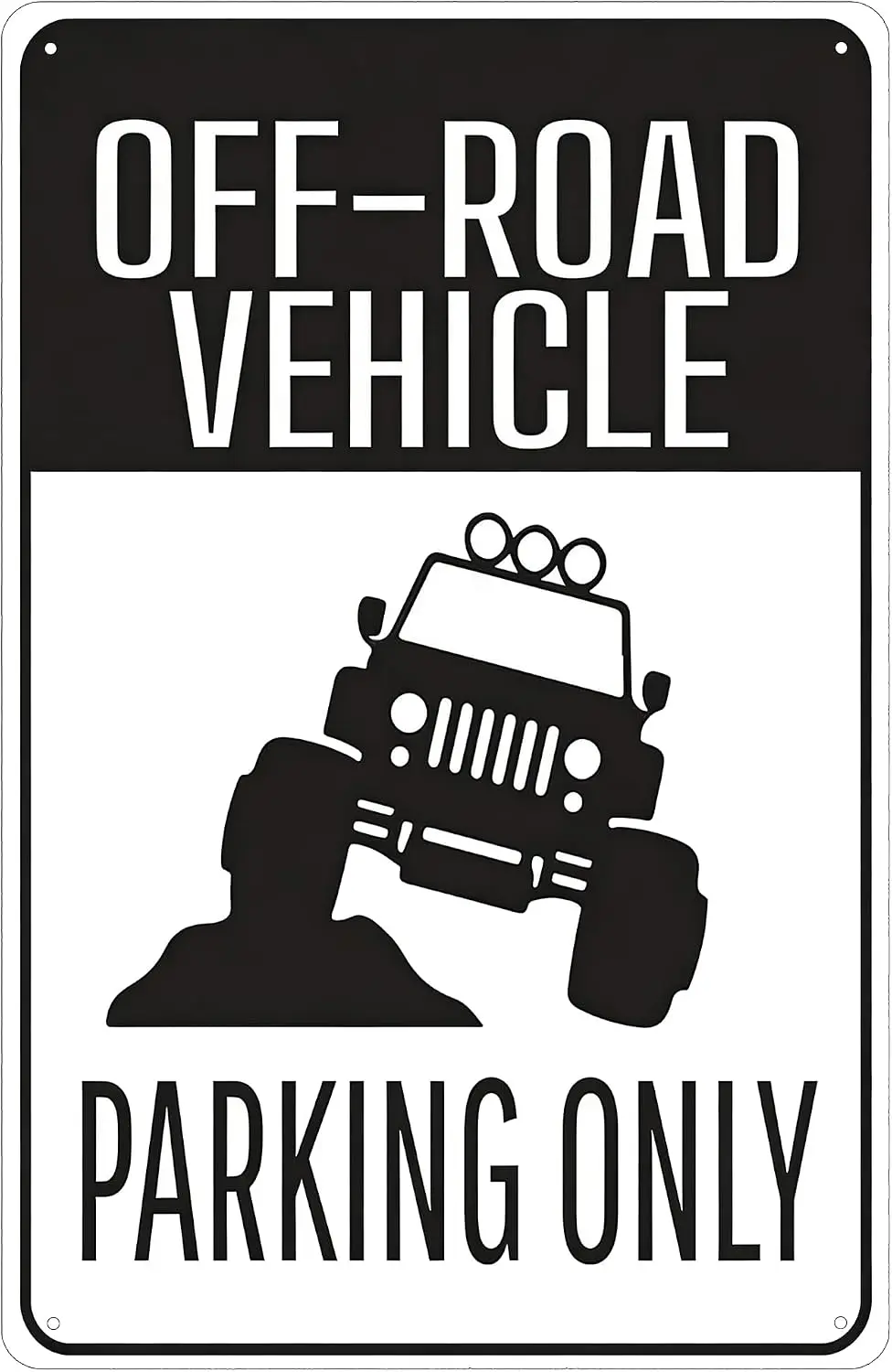 Off Road Vehicle Parking Aluminium Metal Tin Sign,  In | Decorative Plaque for Street Home Bedroom Kitchen Shop Garage Bar Farm