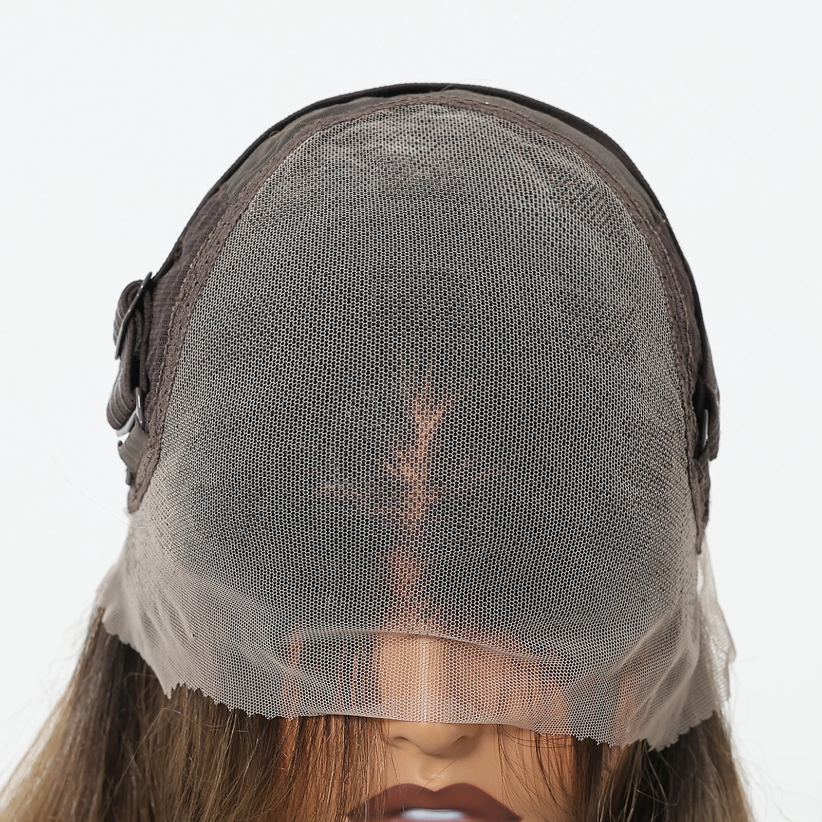 HAIRCUBE Mixed Brown Straight Wigs Dark Roots Natural Hairline 13*6 Transparent Lace Front Synthetic Wig For Women Daily Cosplay