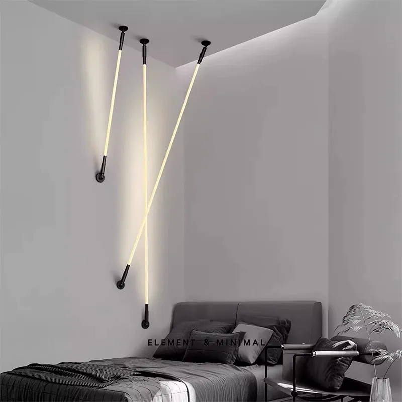 

Modern Minimalist Line Lights Creative And Personalized Silicone Vertical Pendant Lights Living Room Bedroom Corridor Decorative