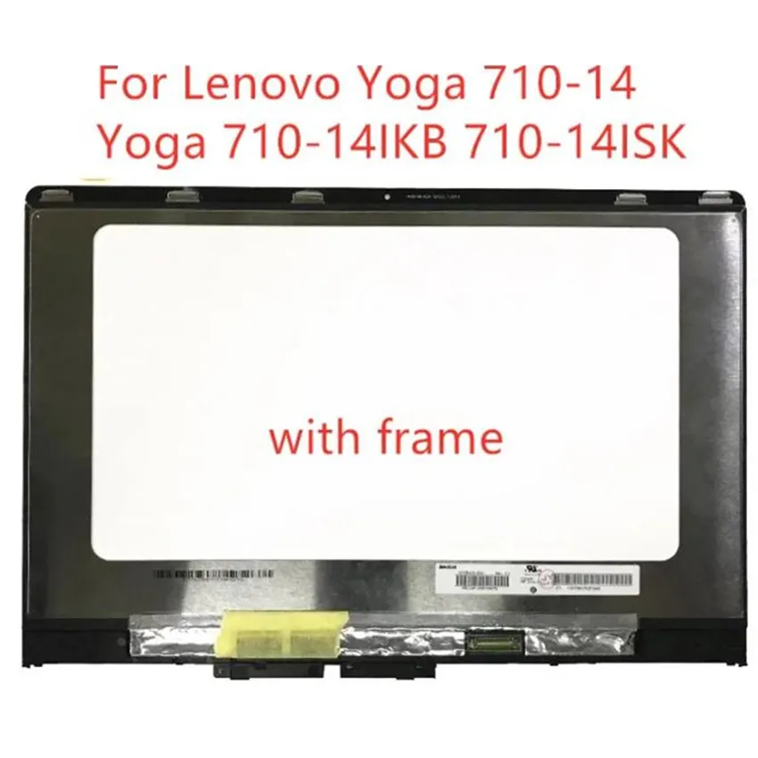 14 inch LCD LED Touch Screen Assembly with frame For Lenovo Yoga 710-14 Yoga 710 14 Yoga 710-14IKB type 80V4 FHD 1920X1080