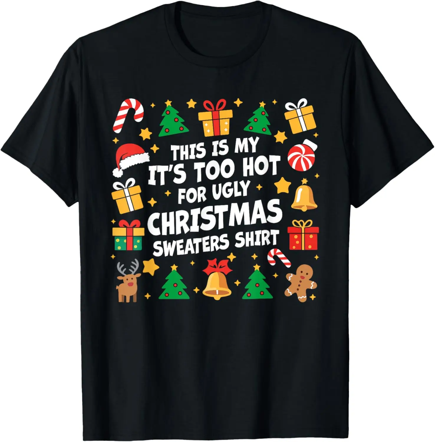 

Merry Christmas Candy Cane Christmas Hat This Is My Christmas Funny Xmas PJs Men Women Gift Graphic Tshirts Fashion All-match