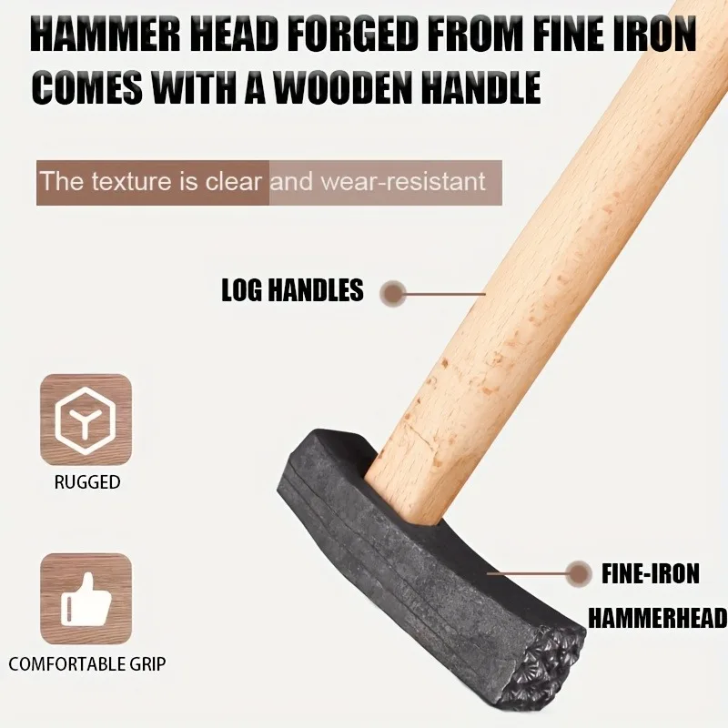Jewelry Texturing Hammer with Multiple Patterns Durable Square Head Wood Handle Metal Forming Tool for Rings Bracelets DIY
