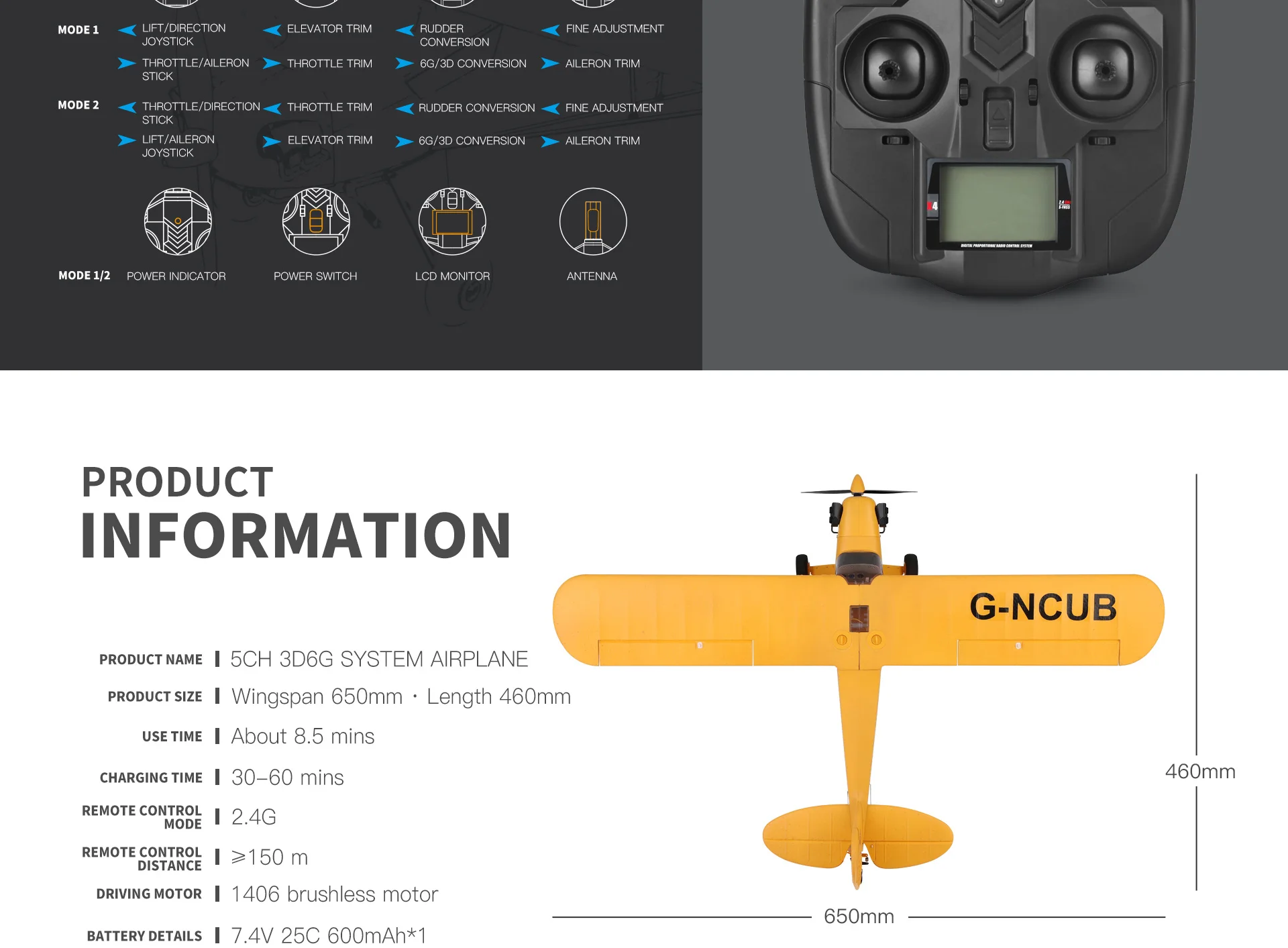 Qidi560 Moore M7 Offroad RC-Flugzeug 4CH Bürstenloser Ferngesteuerter Flieger Starrflügel-Flugzeugmodell EPP-Schaum Spielzeug – Detail 30