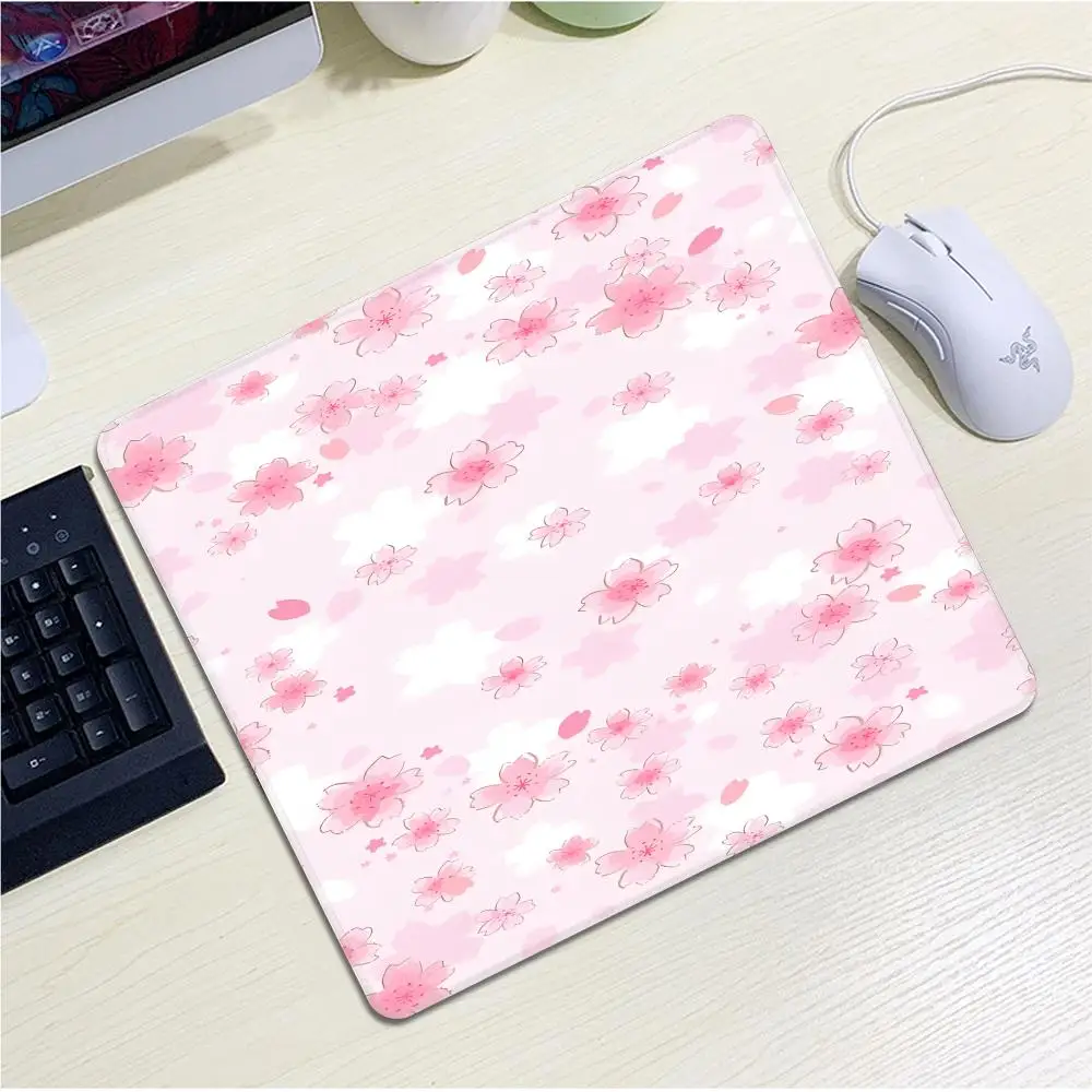 Cute Pink Sakura Cherry Blossom Mouse Pad Floral Flowers Mousepad Small Mousepads New Gaming Non-slip rubber PC Office Desk Mats