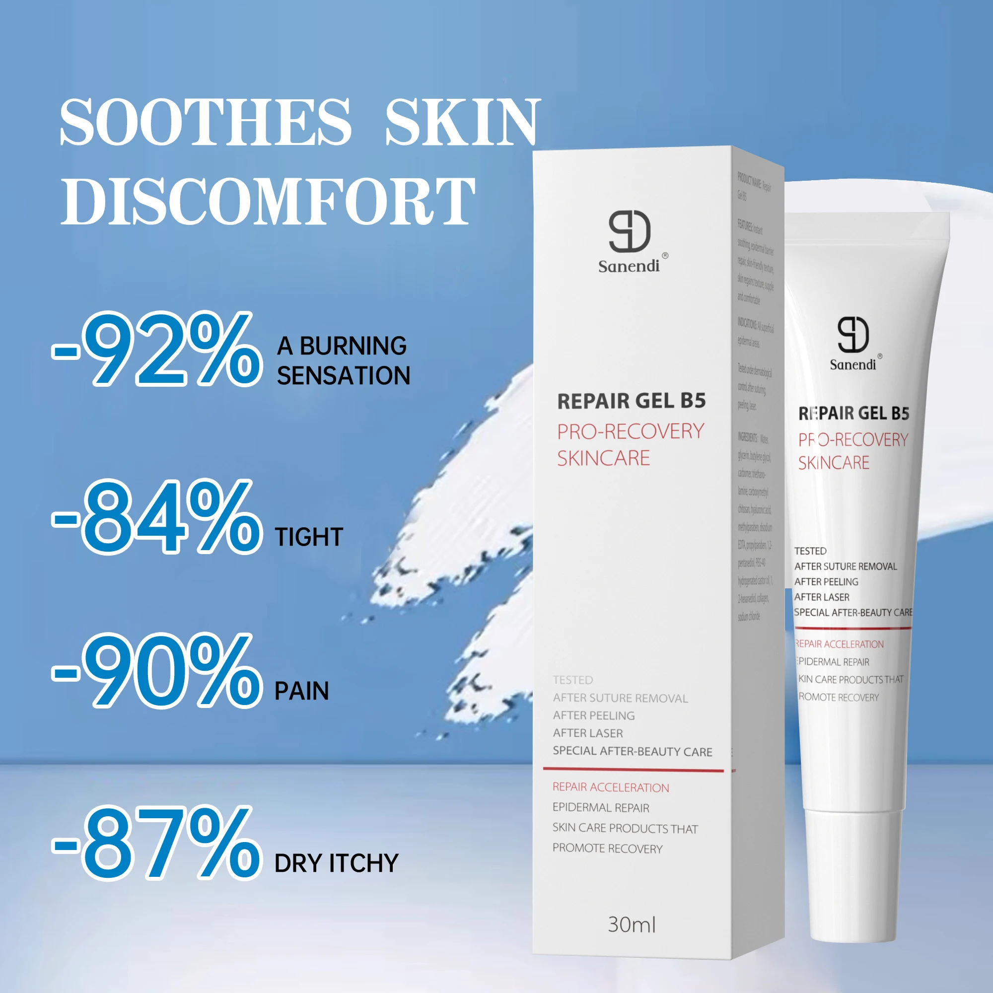 

Vitamin B5 Repair Gel: Facial Redness and Swelling Relief, Anti-Inflammation, and Repair Damaged Skin Care