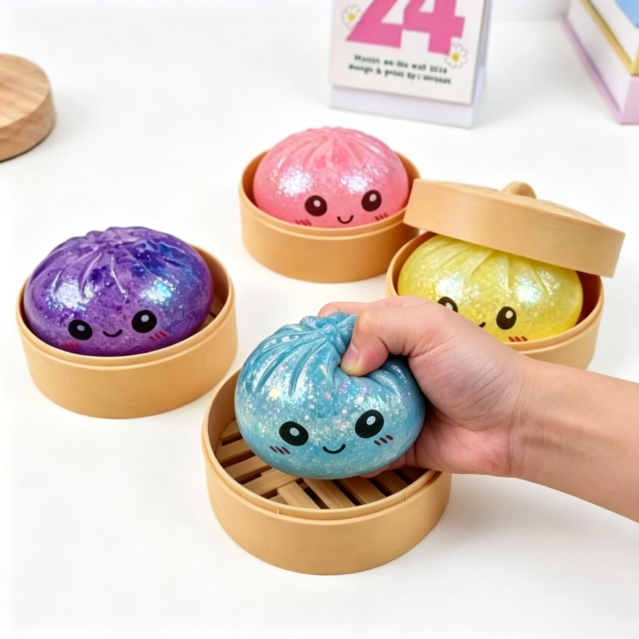 

Glitter Dumpling Dumpling Squishy Glitter,Glitter Dumplings Squishy,Anxiety Relief Fidget, Soft Squeeze Decompression Dough