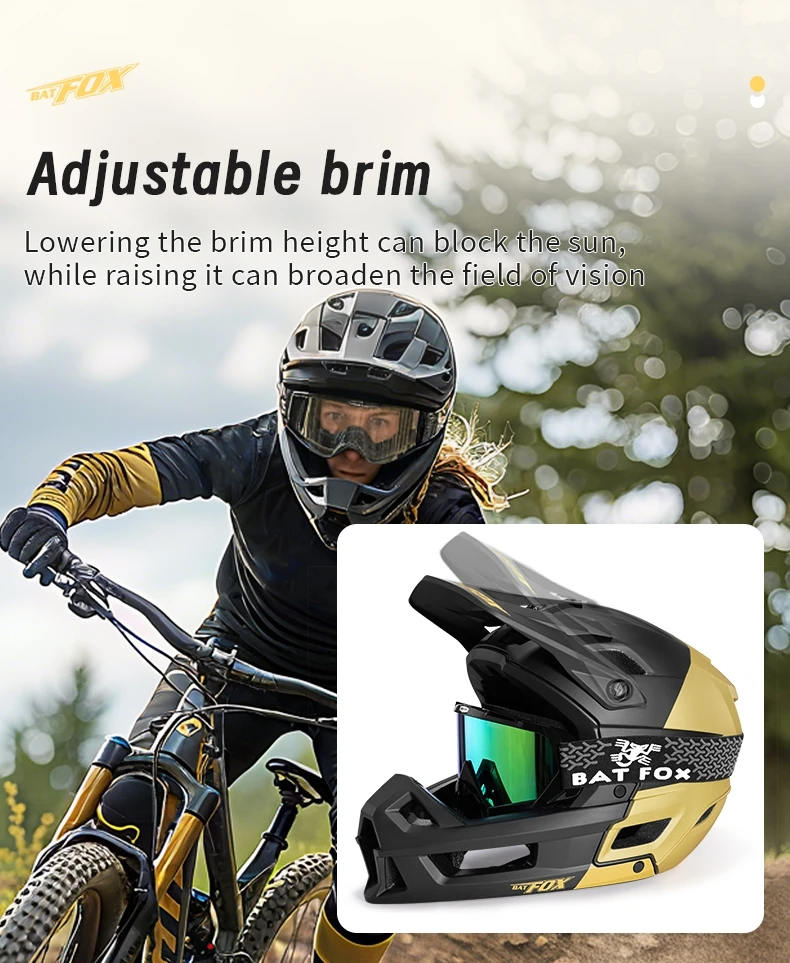 BATFOX Full Face Fahrradhelm Männer Frauen Downhill Off-Road Radfahren Motorrad Outdoor Sport Schutz Sicherheit MTB Fahrradhelme – Detail 6