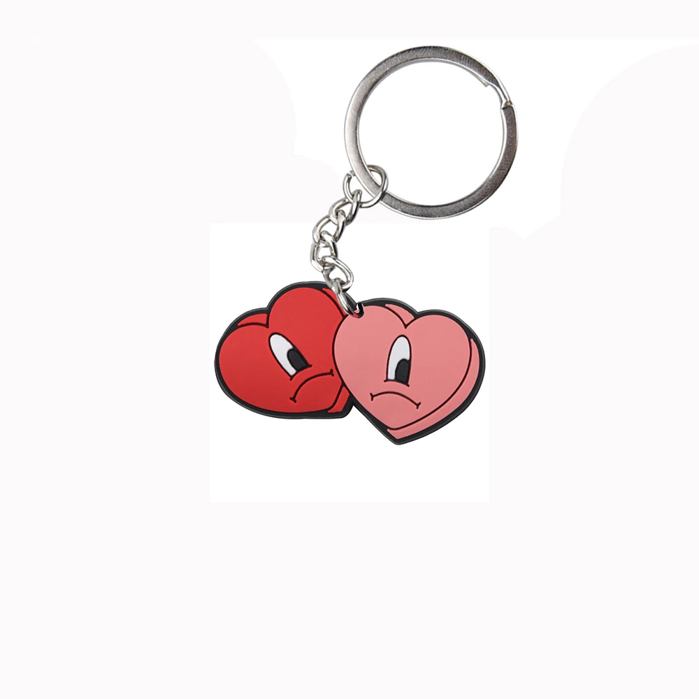 2025 Valentine's Day Keychains Cartoon Red Hearts Rose Keyrings Lovely Strawberry Angel Bag Wallet Accessories Girl Boy Gifts