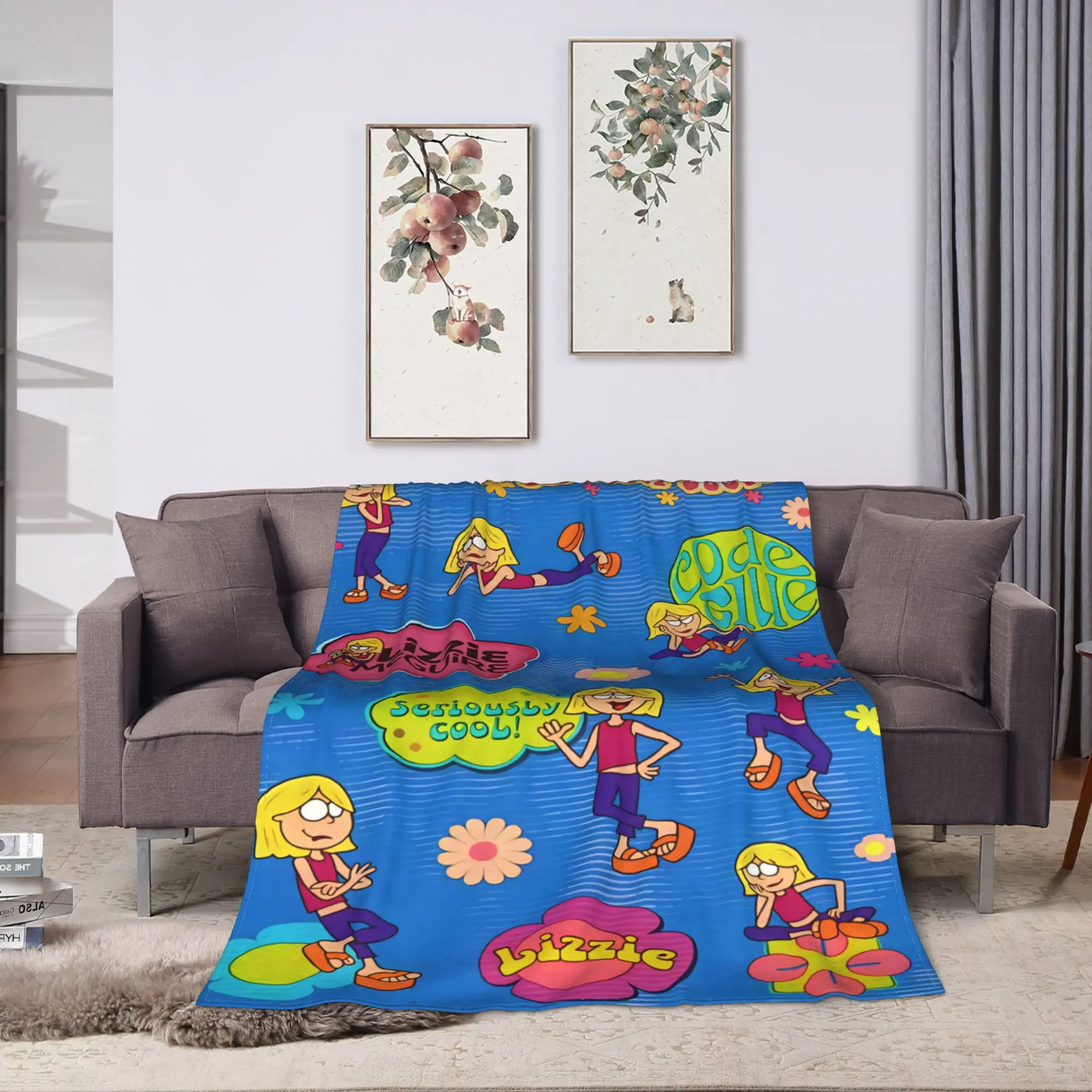 Lizzies Cartoon McGuires Warm Soft Blanket  Airplane Travel Plush Throw Blanket Living Room Flannel Bedspread Sofa Bed Cover