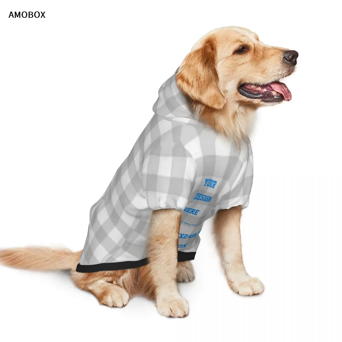 AMOBOX-Personalized Customized Dog Hoodies, Dog Coats for Medium Large Soft Pet Clothes, Hooded Sweatshirt with Pocket