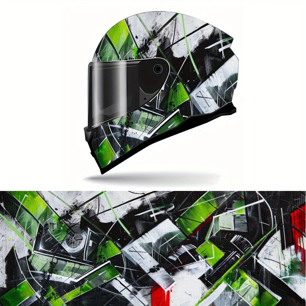 Full Face Helmet Decals with Fresh and Dynamic pattern - Durable and Waterproof PVC, self-adhesive Motorcycle Racing Helmet Aest