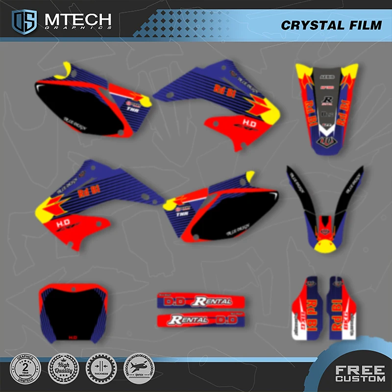 

DSMTECH Custom Motorcycle Graphics Background Decal Stickers Kits for Honda 2002 2003 2004 2005-2012CR 125 250 001