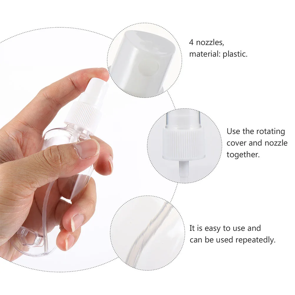 

5 Sets Refillable Bottles Hooks Transparent Plastic Portable Storage No Leakage Easy Cleaning Travel H Containers Disinfectant