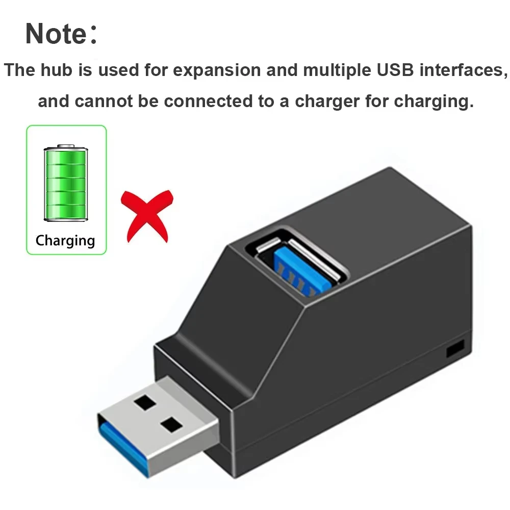 NNBILI USB 3.0 허브 어댑터 익스텐더 미니 분배기 상자 1 ~ 3 포트 PC 노트북 U 디스크 카드 리더 어댑터 용 고속 USB 2.0