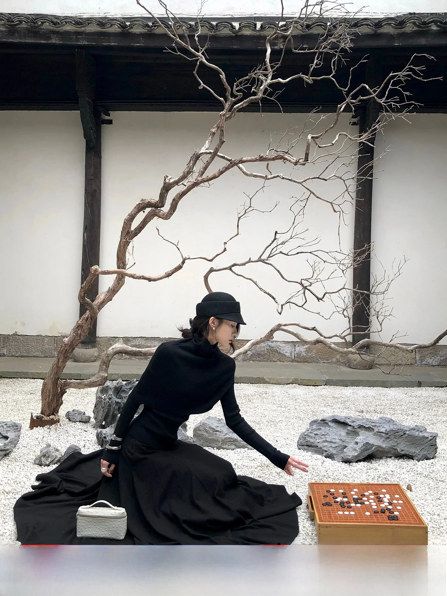 

Bla High Collar Knitted Long Coat Sle awl Top Loose Umbrella Hem Knit f Skirt Set Casual Slim Fit Daily Wear