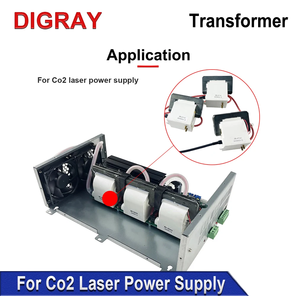 DIGRAY High Voltage BR-130W 150W Flyback Transformer Suitable for CO2 Laser Cutting Machine Engraving Machine Laser Power Supply