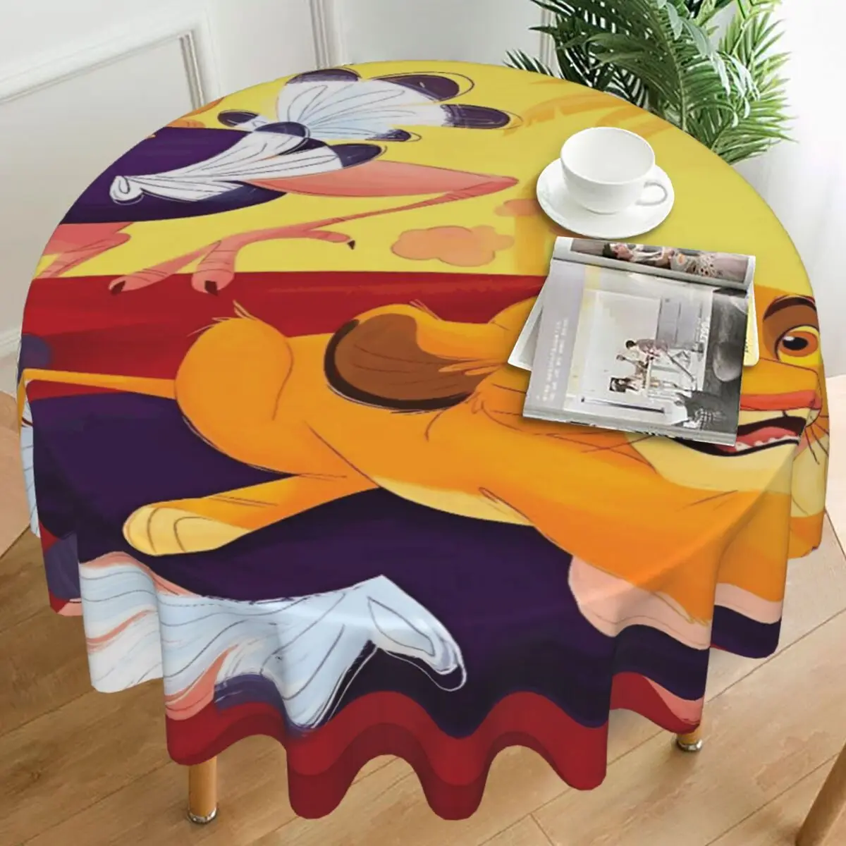 

Круглая скатерть Короля Льва, защитная скатерть, современный дом, пикник, вечеринка, индивидуальное покрытие для стола