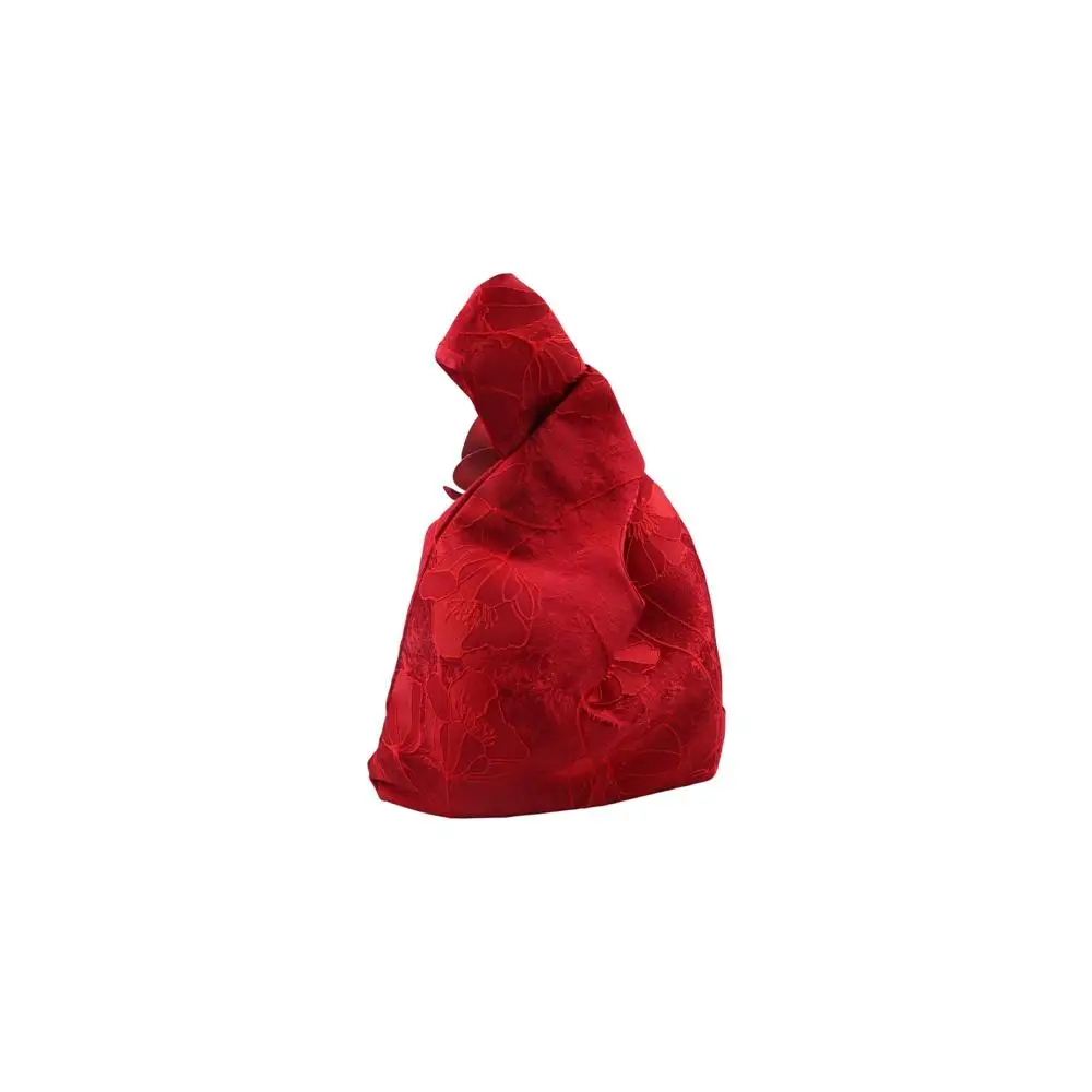 

Cheongsam Accessories Tassel Knot Wrist Bag Small Item Pouch Flower Pendant Embroidery Handbag Wedding Candy Bag Red
