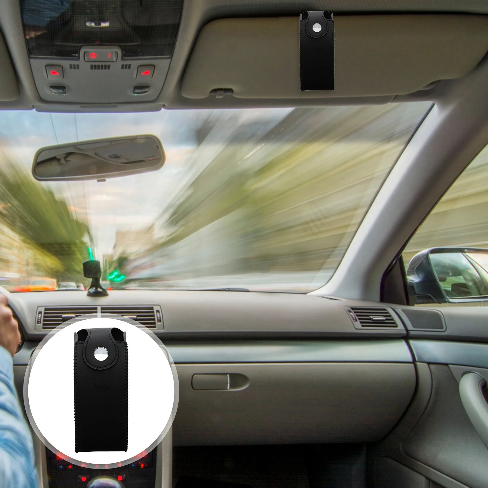 

1Pcs Sun Visor Glasses Box Simple Elegant Car Sunglasses Holder Strong Clasp Design Fits Most Vehicles Interior Organizer