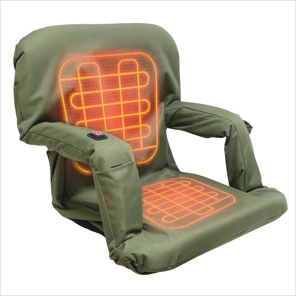 Foldable Heated Chair with 6 reclining positions for Outdoor sport Stadium Seat