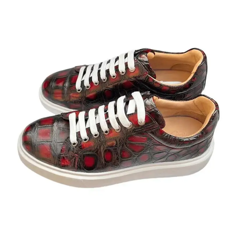 

Новое поступление 2025, модная повседневная обувь из крокодиловой кожи, мужские кроссовки из натуральной кожи pdd760