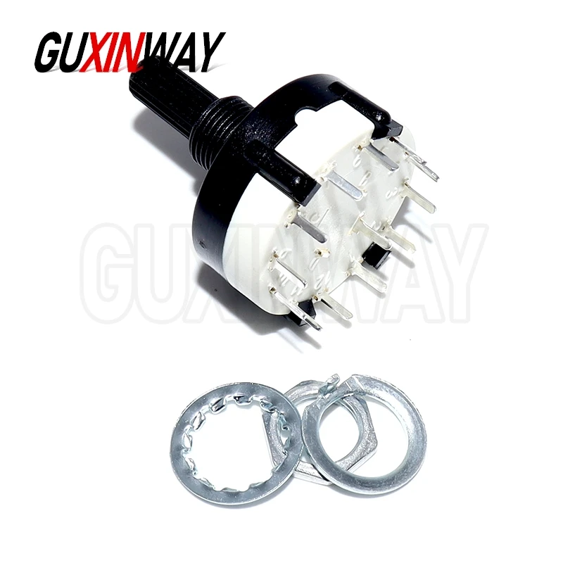 1PCS RS26 플라스틱 4극 3위치 로터리 밴드 스위치 2극 6위치 1극 12위치 핸들 길이 21MM 축 밴드 스위치