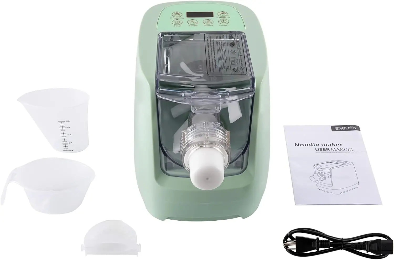 260W Electric Pasta and Noodle Maker Automatic 12 Noodle Shapes Pasta Machine with Measuring Cup for Home Kitchen Use