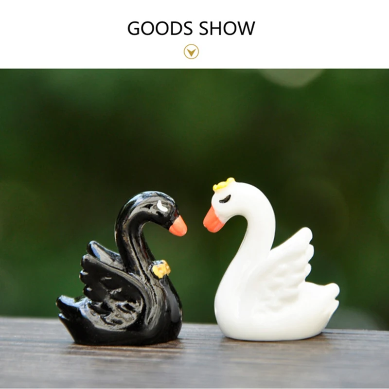 10Pcs/bag New Miniature Resin Swan Doll Model Creative Mini Animal Kids Toys Micro-landscape DIY Aquascape Desktop Decorations