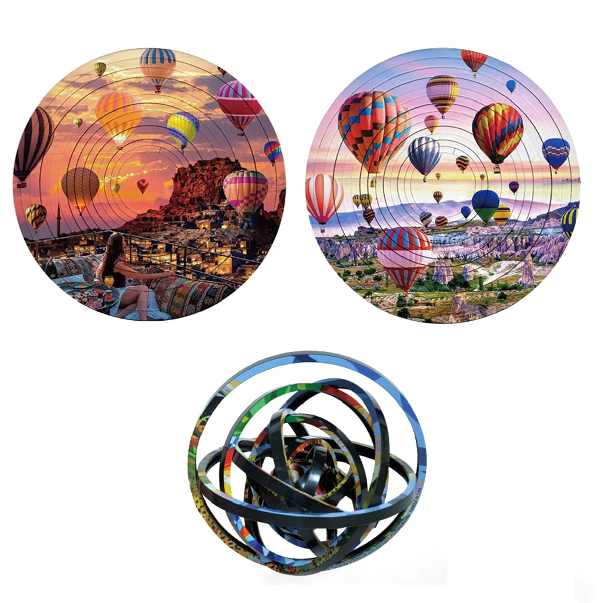 360 Degree Dimensional Rotation Double-Sided Circular Puzzle Toy Rotating Puzzle for Children's Christmas Gifts