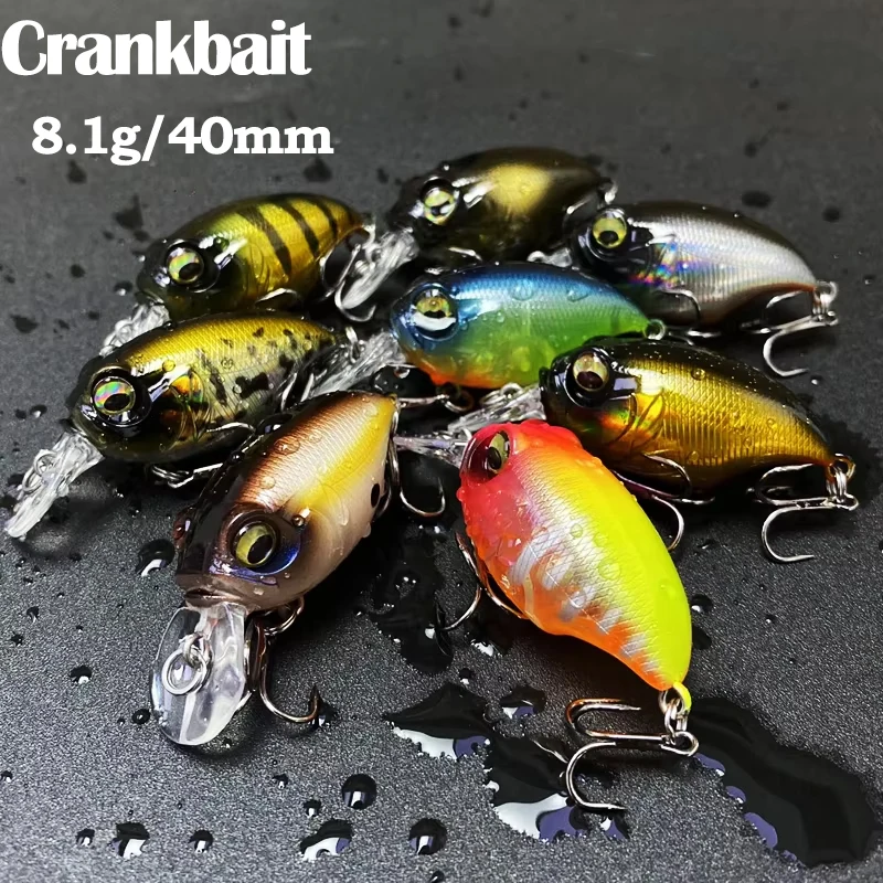 

8g 40mm Topwater Crankbait Fishing Lure Chattlerbait Rattles Artificial Hard Bait for Pike Walleye Bass Trout Swimbait Tackle
