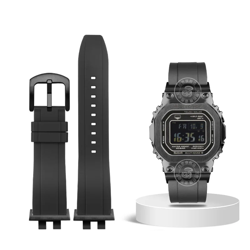 CASIO G-SHOCK ブラックラバーストラップ 樹脂時計バンド casio g-shock GMW-B5000 シリーズ黒防水ラバー