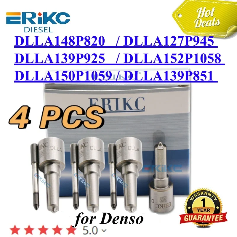

4PC DLLA148P820 DLLA127P945 DLLA139P925 CR Injector Nozzle DLLA152P1058 DLLA150P1059 DLLA139P851 Sprayer for Denso Engine