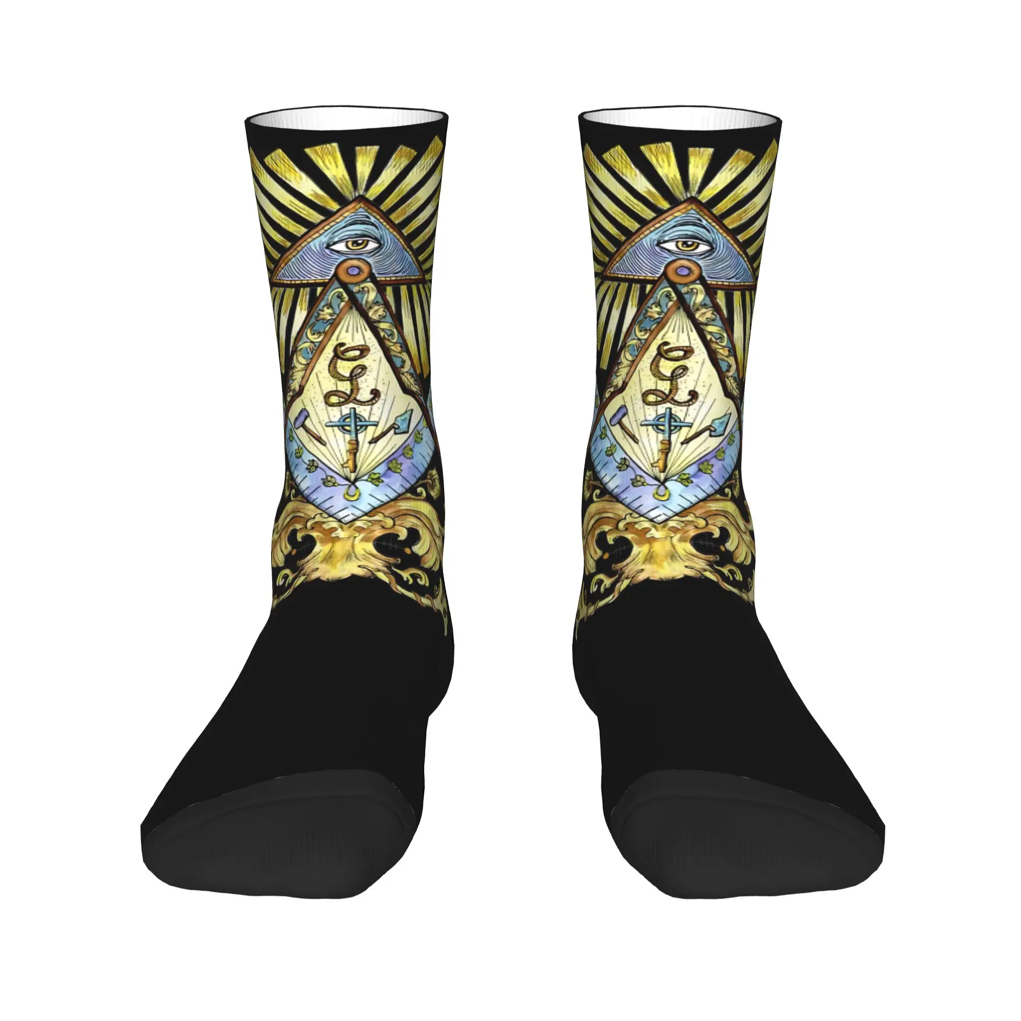 Freemason Masonic Symbols- May The Light Inside You Be The Light Around You  Socks Stockings Autumn Anti-Slip Women Men Socks