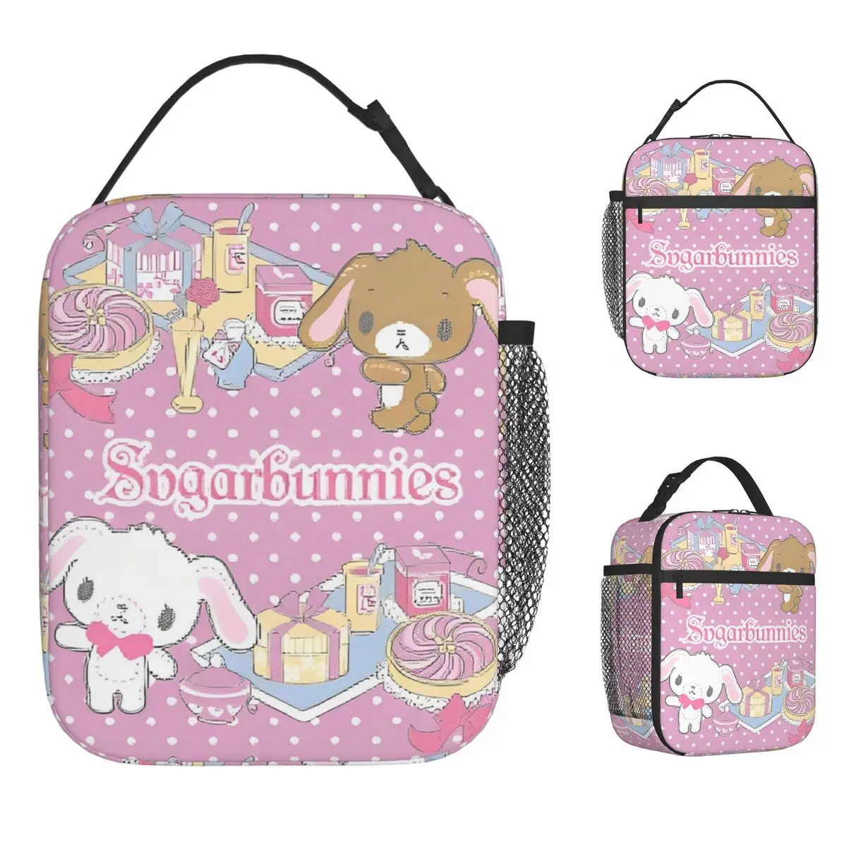 

Милый сахарный кролик сахарные кролики изолированная сумка для обеда портативный контейнер для еды термосумка-тоут ланч-бокс сумки для хранения еды
